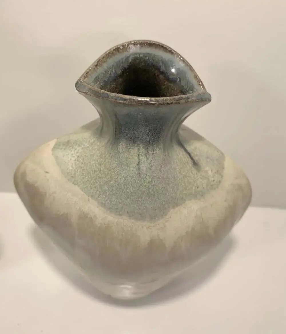 William Hoffman Studio Art Drip Glaze Pottery Vase